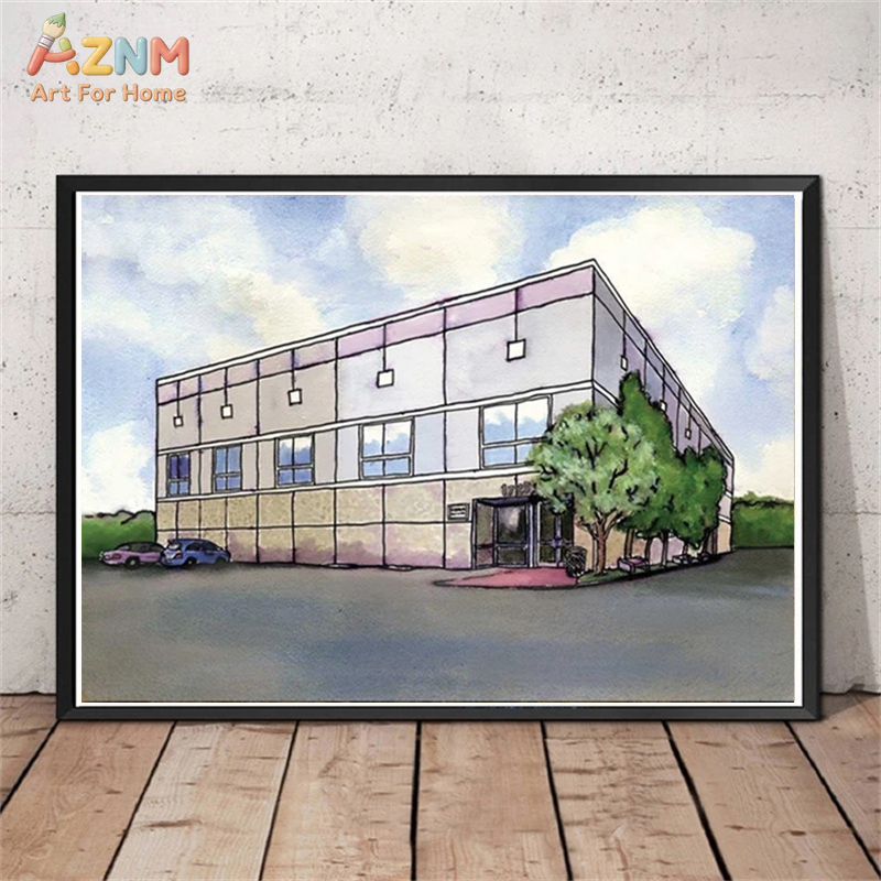 Commercial Wall Printing - AZNM Seni Dinding Kanvas Lanskap Bangunan