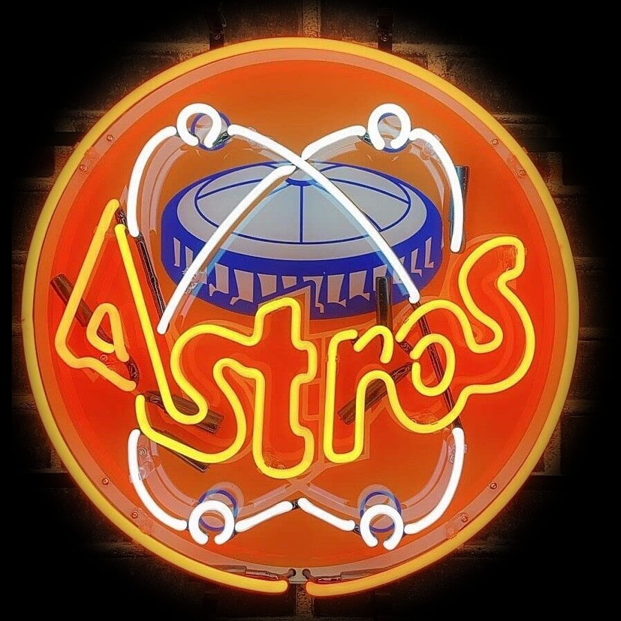 Commercial Wall Printing - Housto Astro tanda Neon bohlam lampu