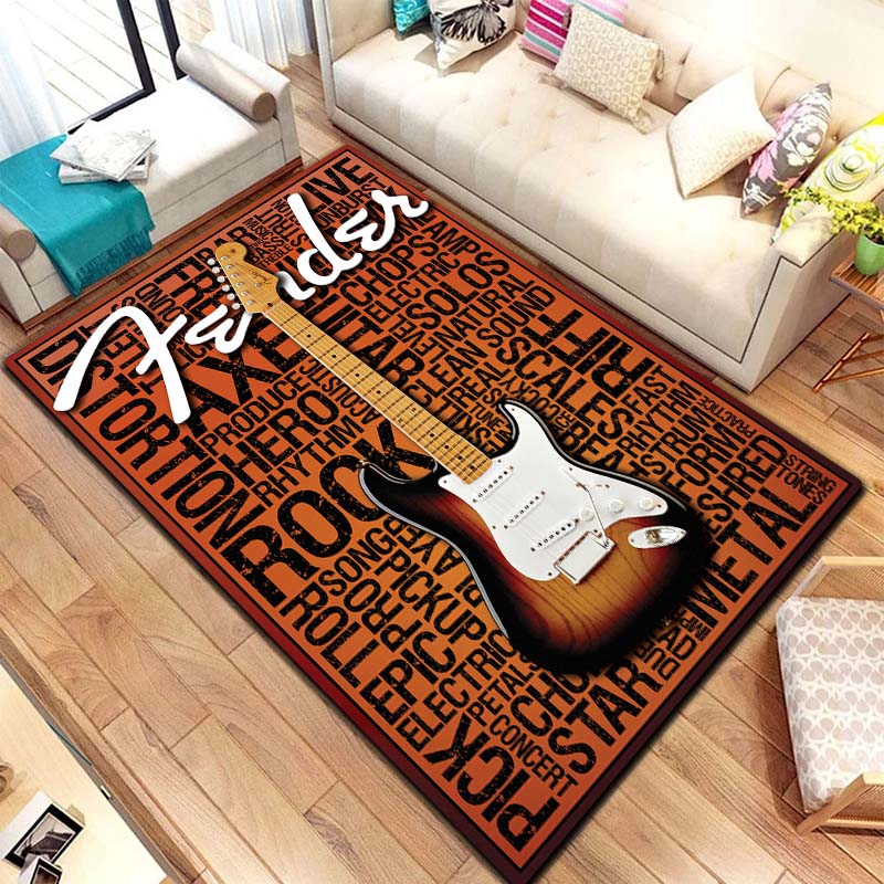 Commercial Printing And Design - Karpet Cetak Musik Rock Vintage Desain