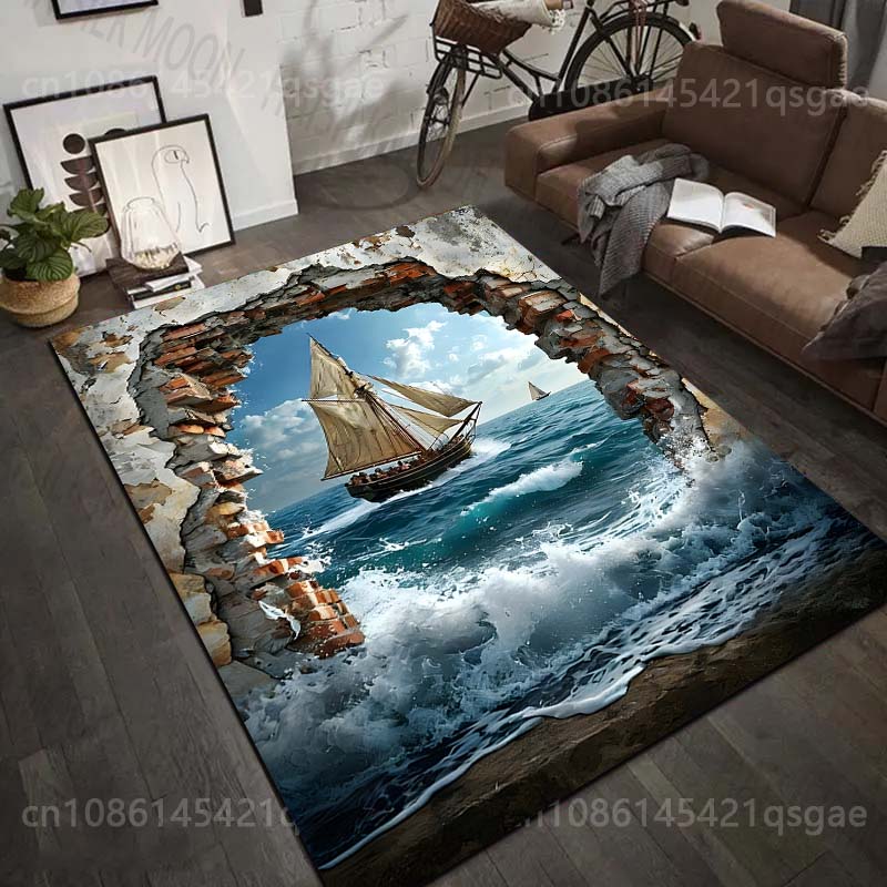 Commercial Wall Printing - 1 Buah Karpet Cetak Kapal Layar