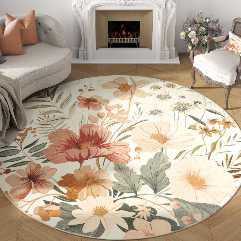 Printing On Commercial - Karpet Ruang Tamu Bulat Gaya Nordik