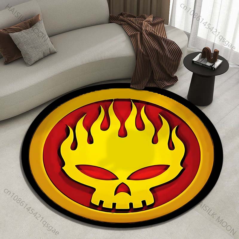 Commercial Printing And Design - Desain Emblem Tengkorak Berapi-api Karpet bundar