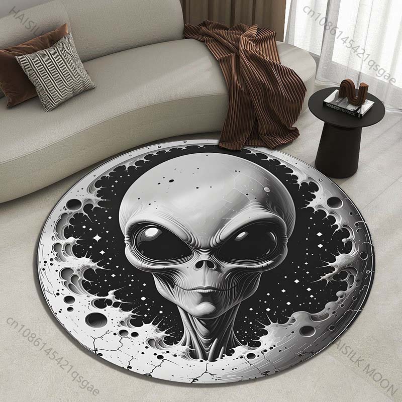Printing On Commercial - Karpet Bulat Motif Alien di Bulan