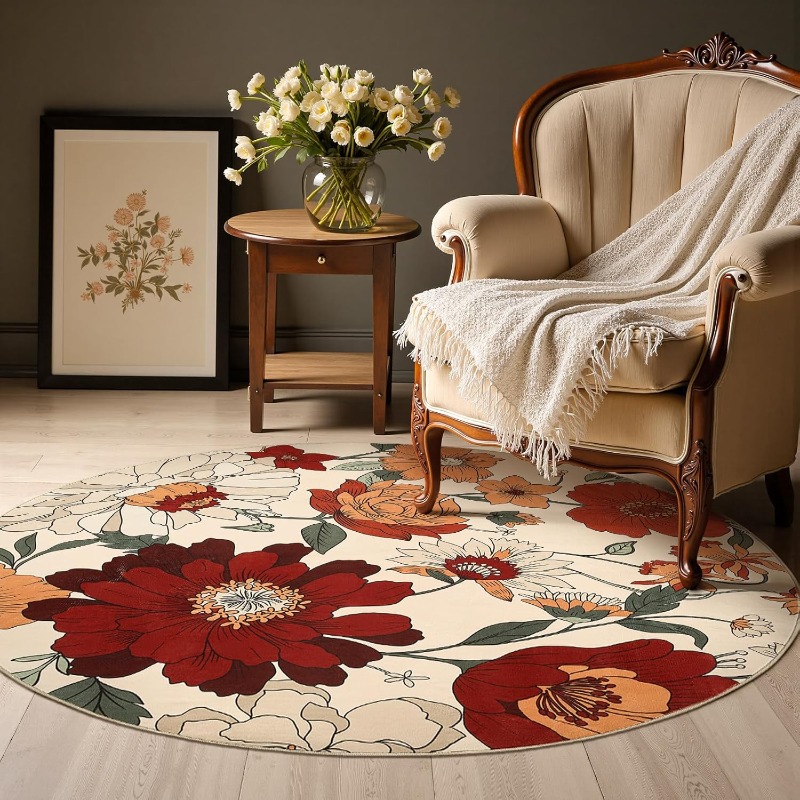 Karpet Ruang Tamu Bulat Gaya N - Printing On Commercial ulasan dan harga
