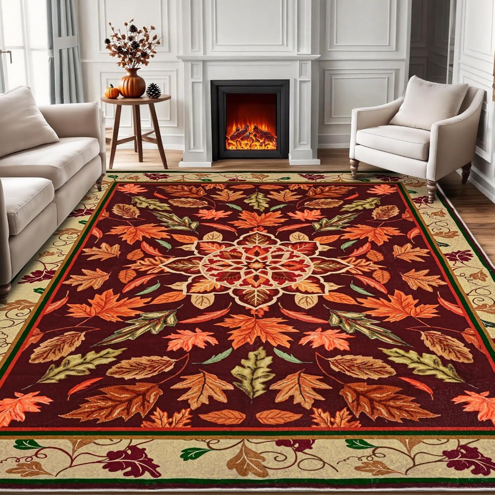 Karpet Ruang Tamu Motif Daun M - Printing On Commercial ulasan dan harga